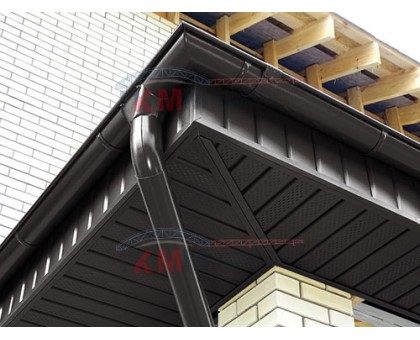 Софит металлический полная перфорация 0,5 Rooftop Matte с пленкой RR 32 темно-коричневый