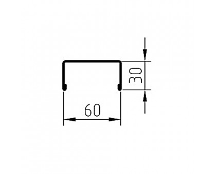 Декоративная планка П - 60х30, ПЭ, Ral 7024 - 0,4мм