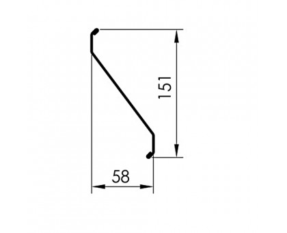 Забор-жалюзи S 58х151 мм, двухсторонний ПЭ, Ral 7004 - 0,45мм