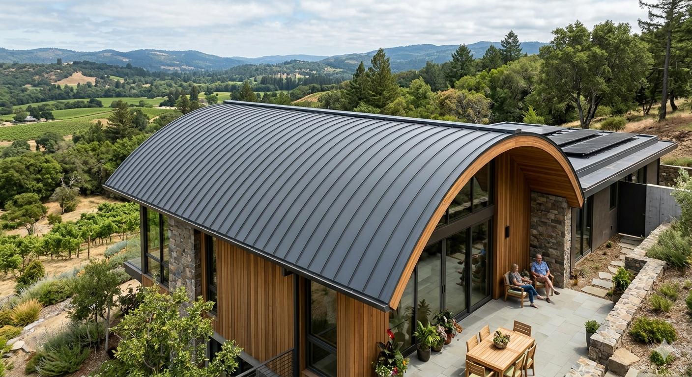 Монтаж арочного гладкого фальца