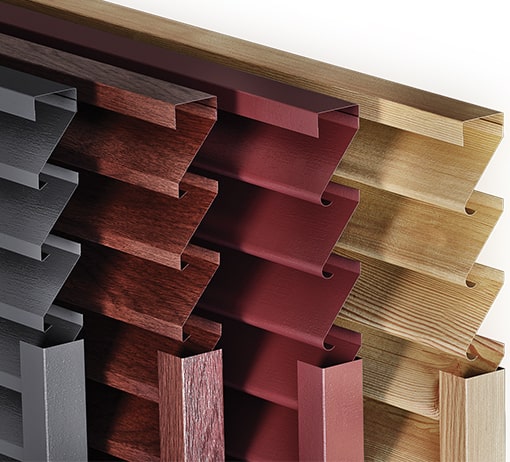 Цвета и покрытия забора Еврожалюзи